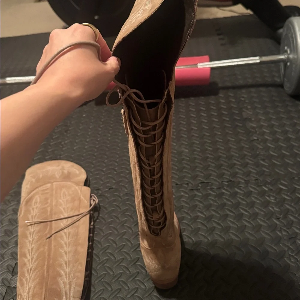 Lane Lexington Elegant Tan Over the Knee Boots